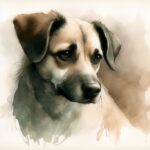 Do Dogs Mourn the Death of Their Owners Grieving-dog-Sad-Looking-dog-aquarelle-in-somber-tones